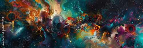 an abstract painting of a colorful and vibrant space  generative AI