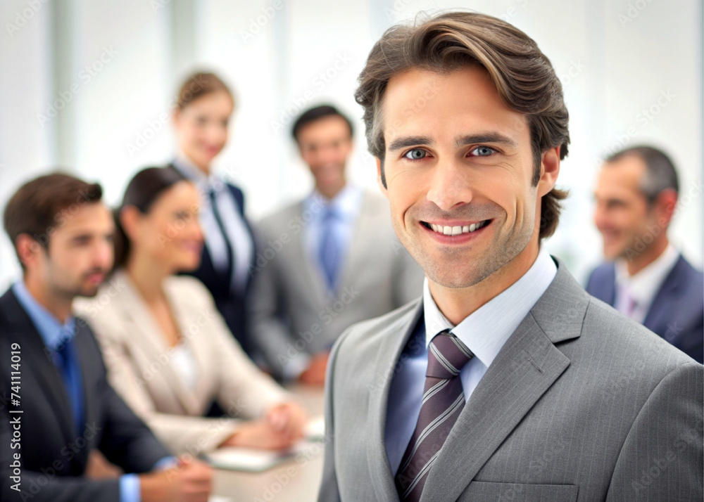 happy businessman Corporate business team and manager in a meeting happy businessman Corporate business team and manager in a meeting