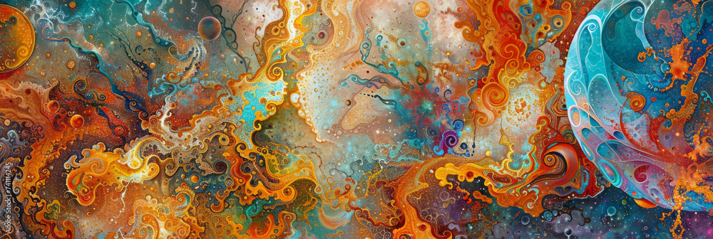 an abstract painting of a colorful and vibrant space, generative AI
