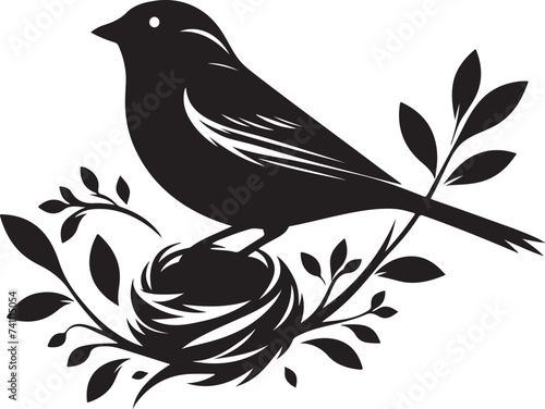 Sparrow silhouette vector illustration