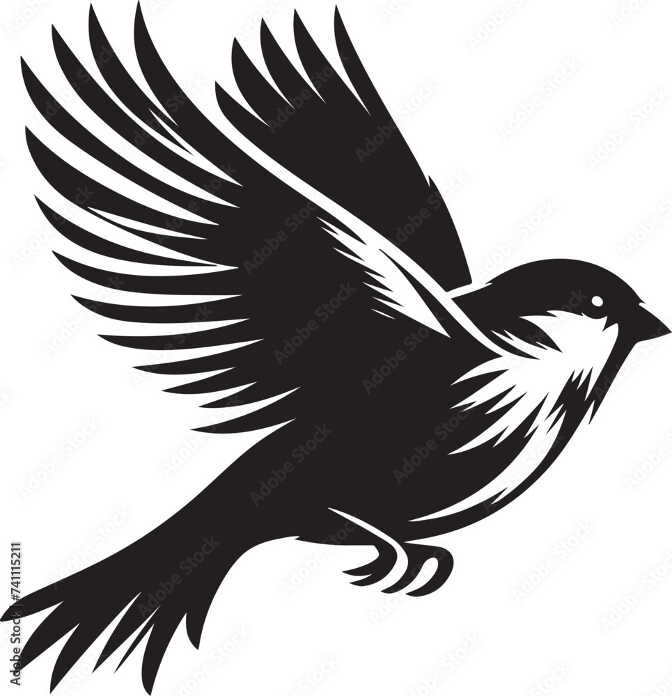 Sparrow silhouette vector illustration