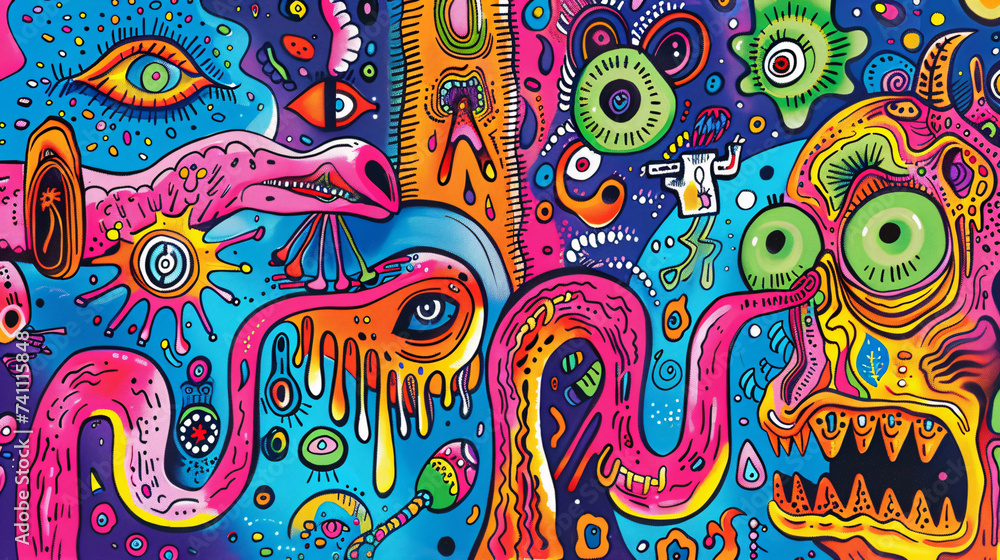 Psychedelic Dreams Crazy Abstract Background. Psychedelic Dreams Crazy Abstract Background.