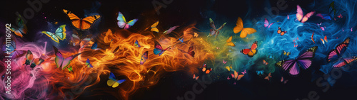 Fiery Flight: Butterflies in a Whirl of Flame and Smoke © heroimage.io