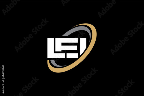 LEI creative letter logo design vector icon illustration