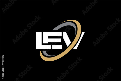 LEV creative letter logo design vector icon illustration
