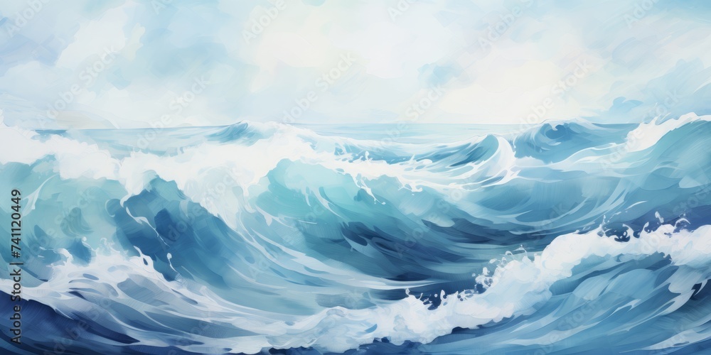 Abstract background with ocean waves.