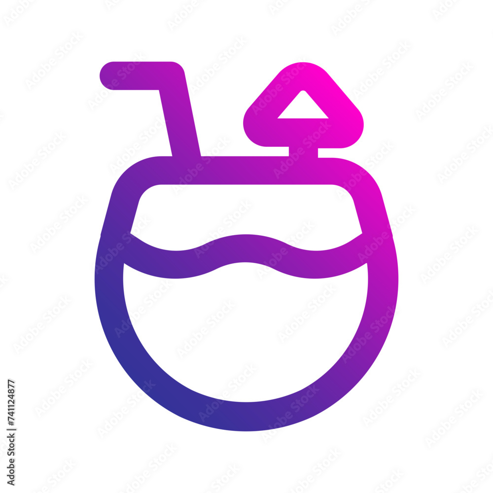 Obraz premium coconut water gradient icon
