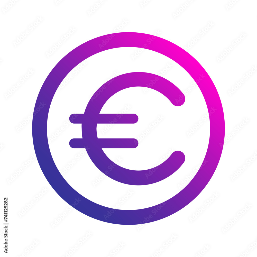 euro gradient icon euro gradient icon