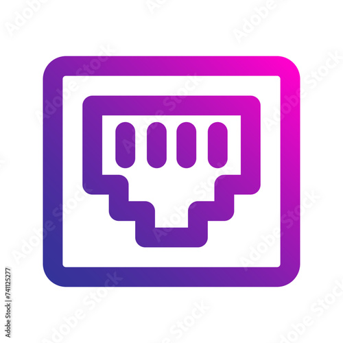 ethernet port gradient icon