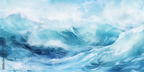 Abstract background with ocean waves. © toomi123