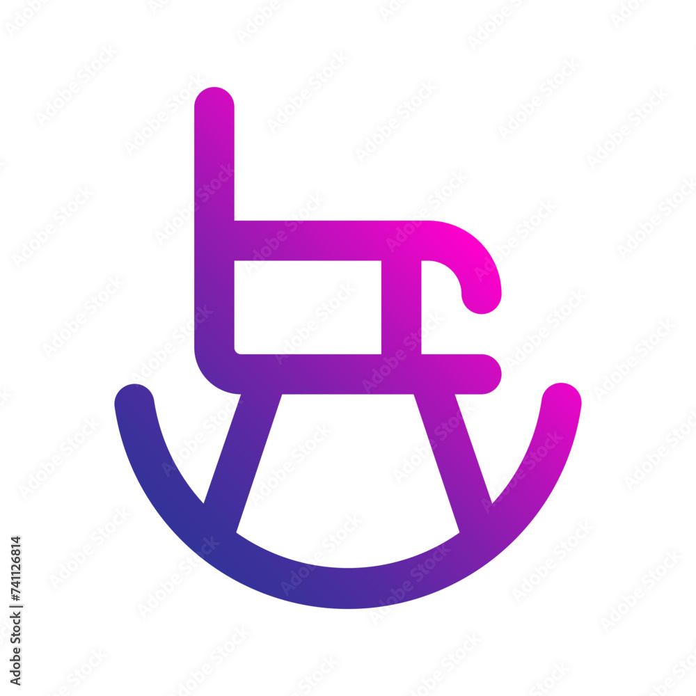 rocking chair gradient icon rocking chair gradient icon