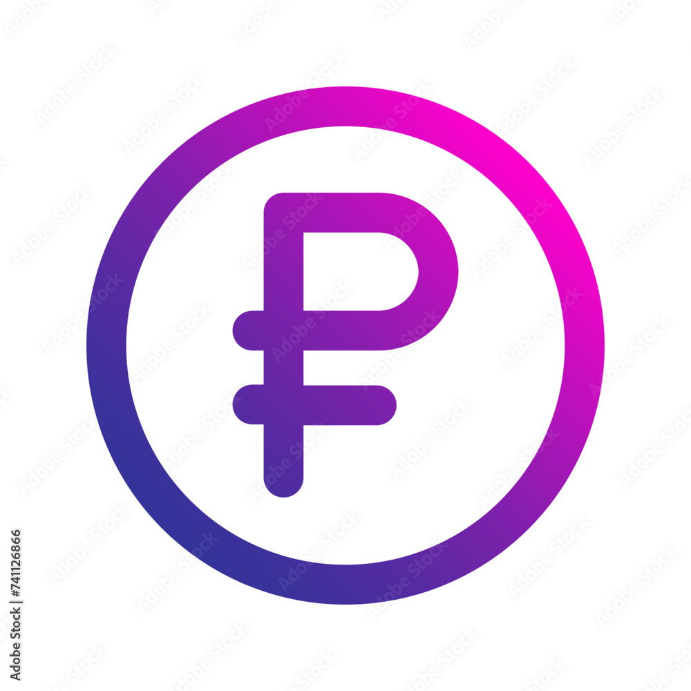 ruble gradient icon ruble gradient icon