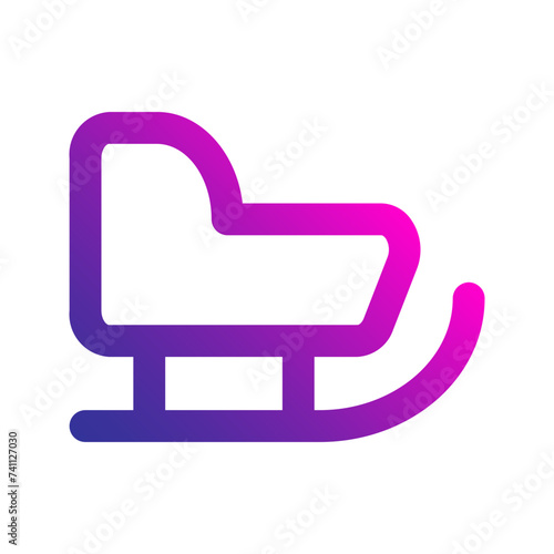 sledding gradient icon