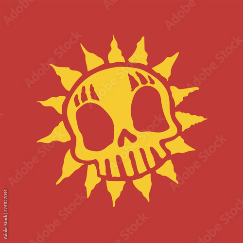 Simple Halloween Skull Sun Summer Season (ID: 741127044)