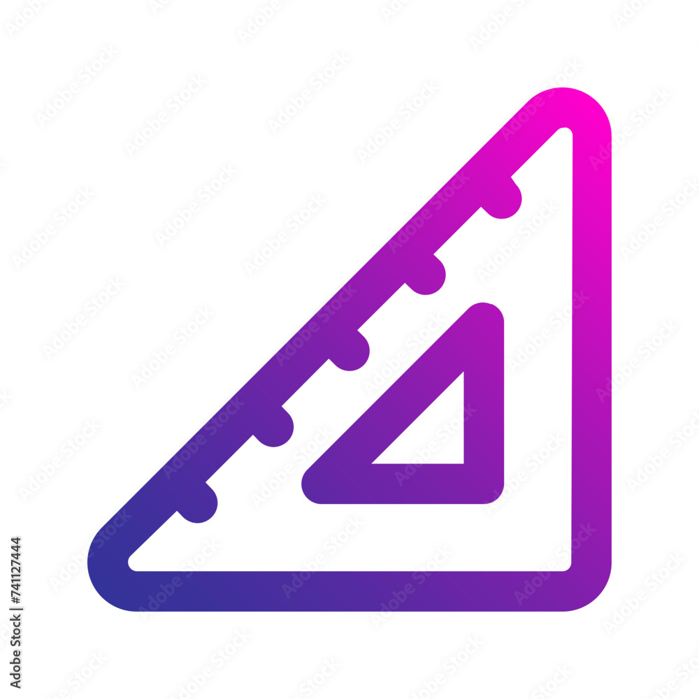 triangular ruler gradient icon triangular ruler gradient icon