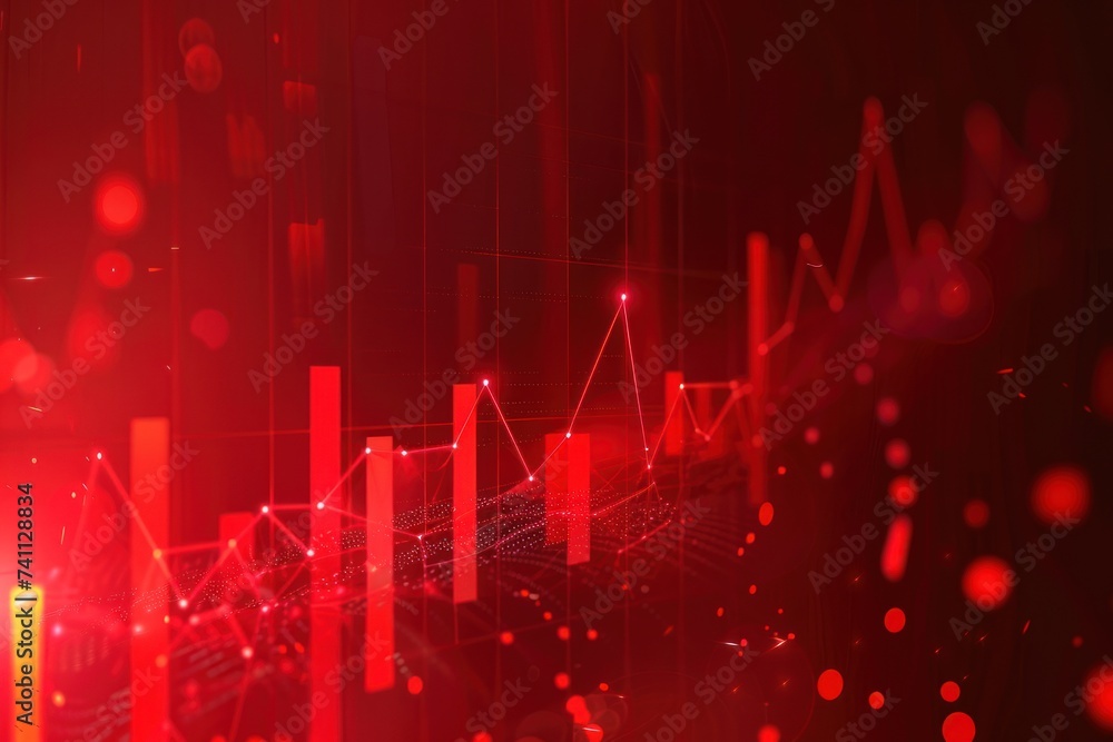 Red abstract statistics chart wallpaper background illustration