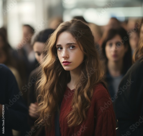 Wallpaper Mural A young woman with long hair. Generative AI. Torontodigital.ca