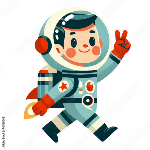child in astronaut's costume, vector graphic resources with transparent background, occupation that wears uniform
