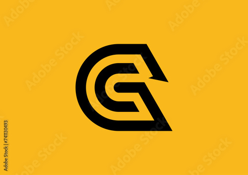 stylish line design based on lletter G logo concept photo