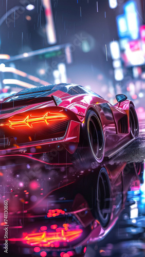 super car wallpaper futuristic, generative Ai