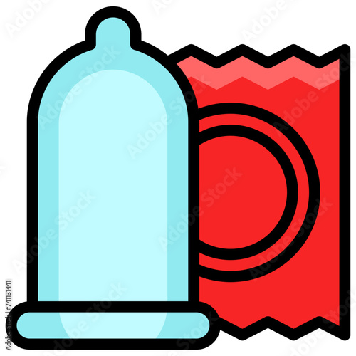 condom icon illustration design with outline