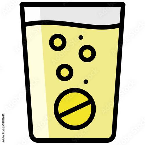 effervescent icon illustration design with outline