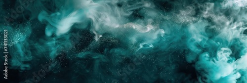 Shiny smoke. Glitter fluid. Ink water. Magic mist. Mint color particles texture paint vapor storm wave