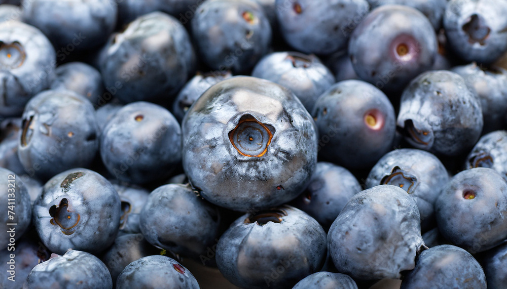 One blueberry standing out from a pile of blueberries One blueberry standing out from a pile of blueberries