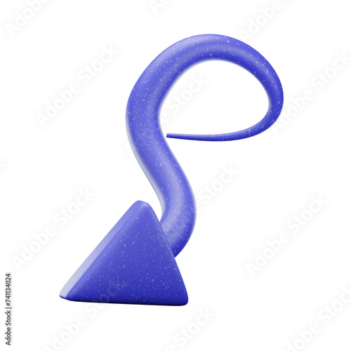 3d blue arrow icon isolated on transparent background-3D illustration