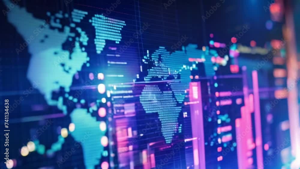 digital world map and economy trends for business idea stock forex trading graph and candlestick chart for financial business concept Generative AI digital world map and economy trends for business idea stock forex trading graph and candlestick chart for financial business concept Generative AI