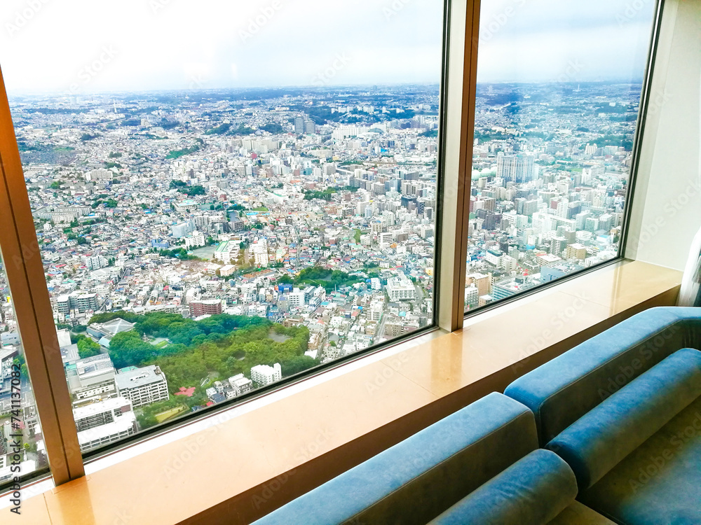 Fototapeta premium 横浜ランドマークタワーから見下ろす町並み