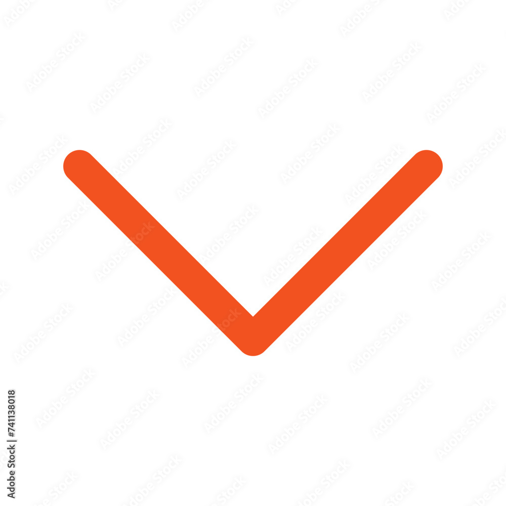 down chevron line icon