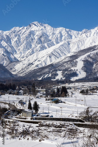 snow covered mountains