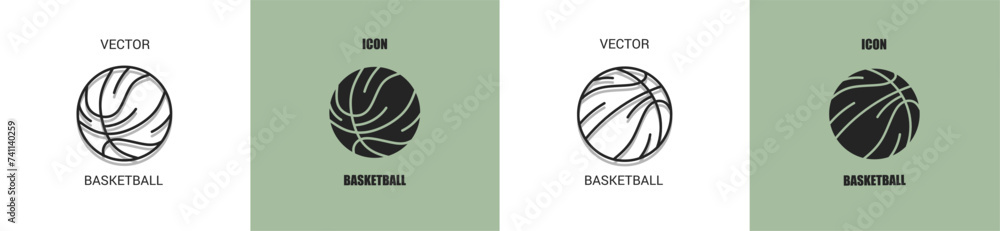 Basketball icon line. Basketball vector illustration.