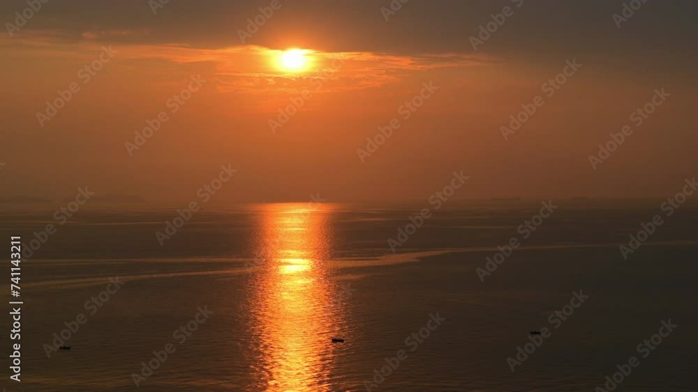 landscape of sea view with golden sunset in the evening, natural background landscape of sea view with golden sunset in the evening, natural background