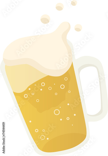 ビールジョッキに入ったビールのイラスト