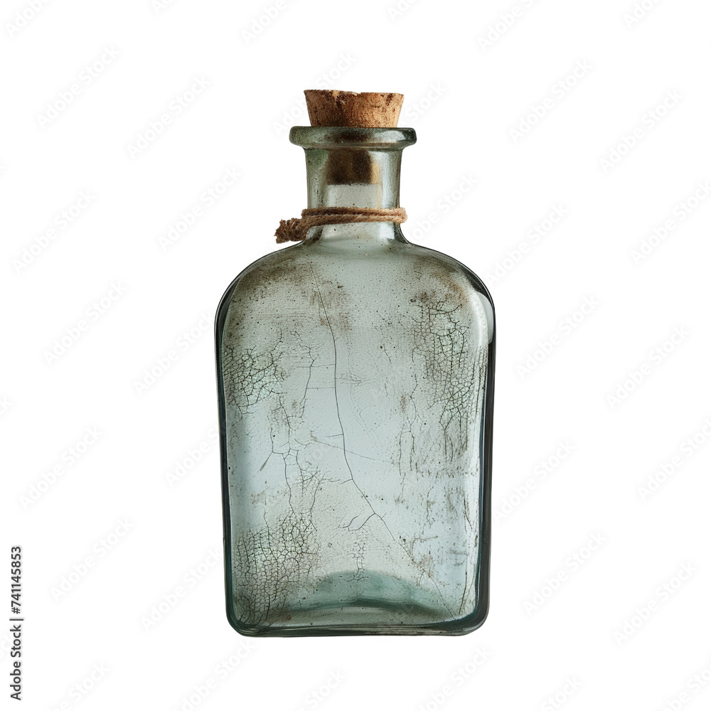 Rustic charm in a glass bottle, sealed with a cork and adorned with twine, This antique-inspired piece is perfect for adding a touch of history to your designs, isolated on transparent background Rustic charm in a glass bottle, sealed with a cork and adorned with twine, This antique-inspired piece is perfect for adding a touch of history to your designs, isolated on transparent background