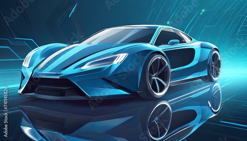 sports car 3d render of a symbol glittering  wallpaper car automobile sport luxury 3d  photo