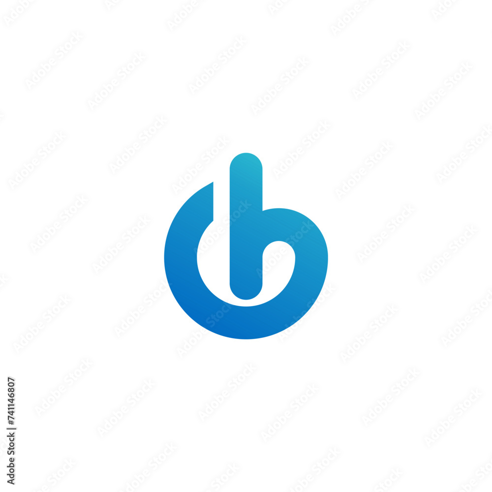 Unique letter B with power button concept logo vector Unique letter B with power button concept logo vector