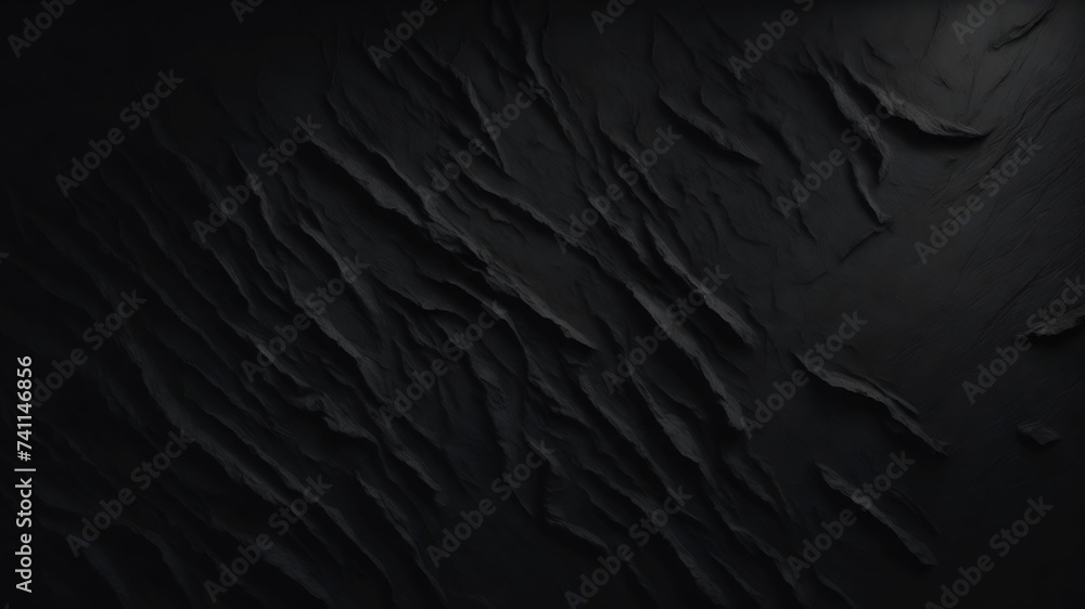 Black textured wall. Close-up, black background Black textured wall. Close-up, black background
