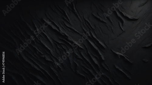 Black textured wall. Close-up, black background