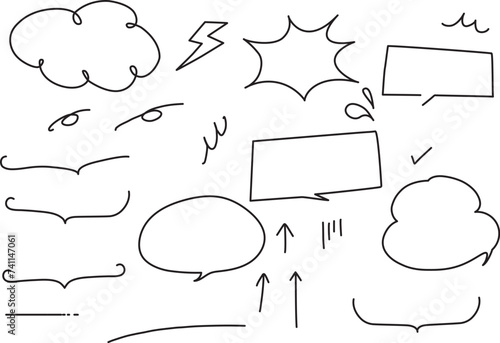 あしらい｜ふきだしセット｜パス化｜線幅変更可