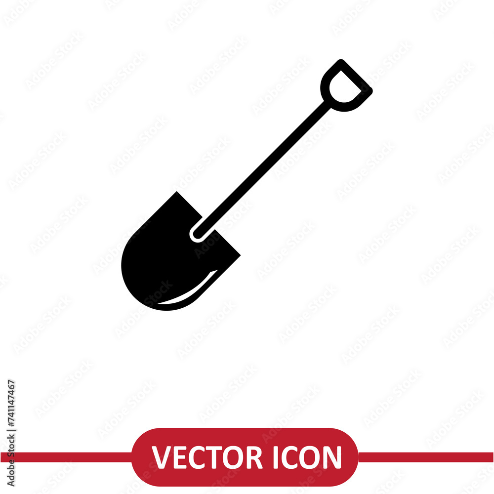 Shovel icon vector simple flat illustration on white background..eps Shovel icon vector simple flat illustration on white background..eps