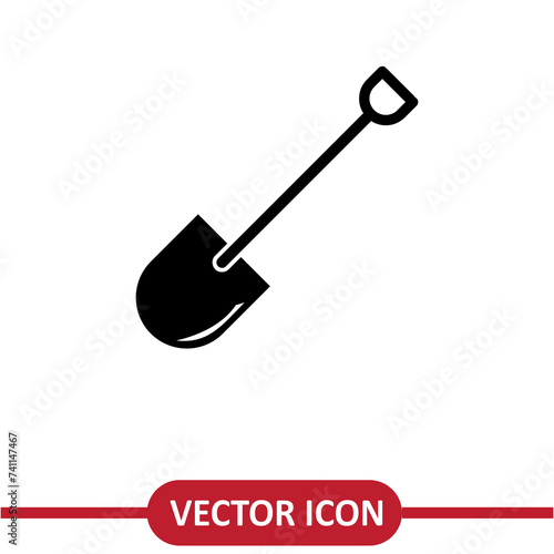 Shovel icon vector simple flat illustration on white background..eps