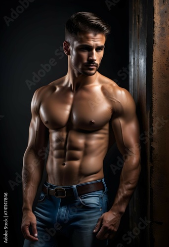 Sexy and muscular man in jeans
