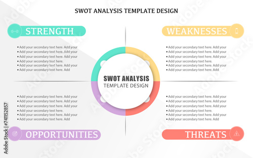 Swot Analysis Infographics template design, marketing infographic design