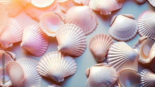 The summer theme is a variety of colorful seashells