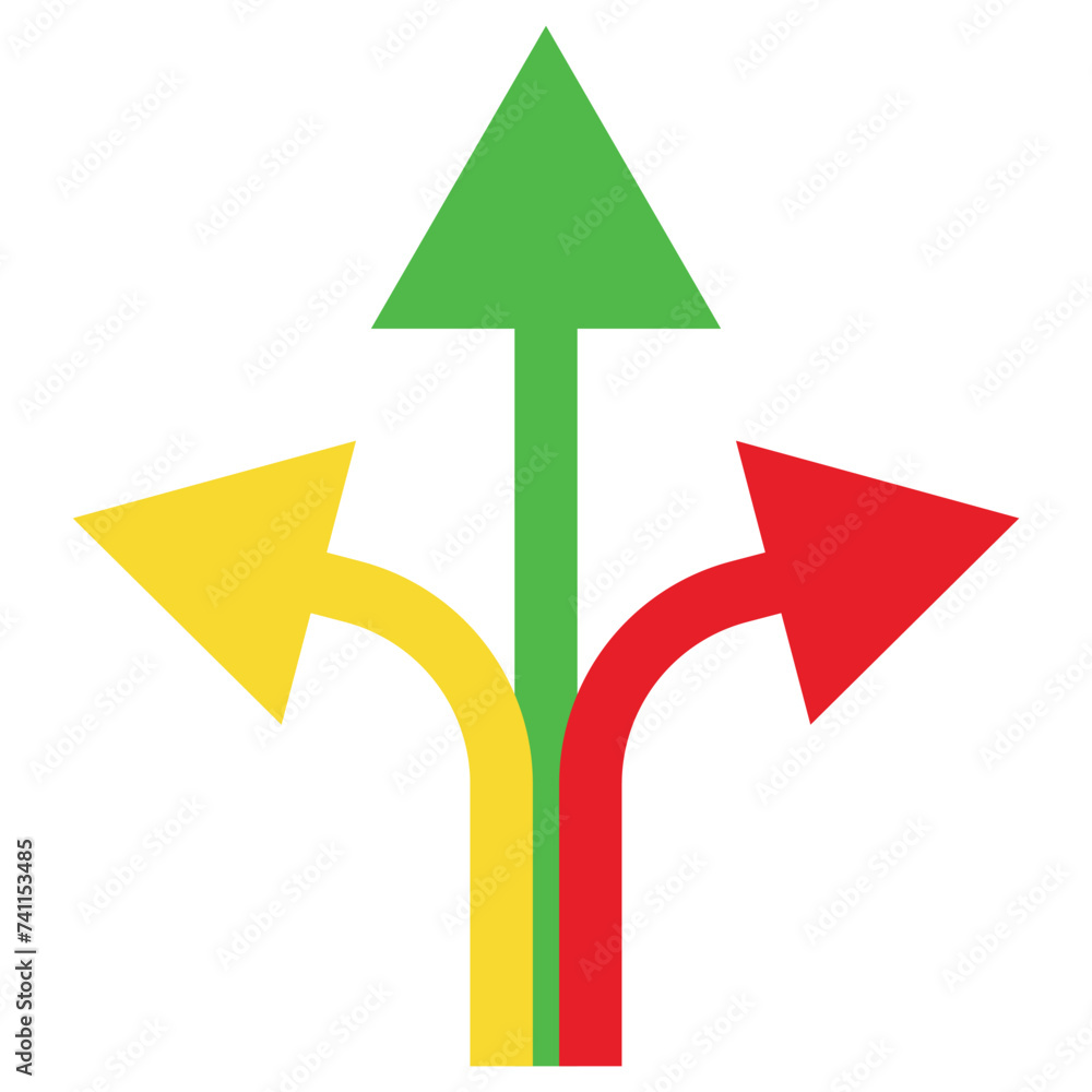 Choice between three roads icon set. Three-way directional arrow. Way, road, direction, branching, arrows , Icon for design. Easily editable, pathway, opportunity, logo, split, choose, three concept, Choice between three roads icon set. Three-way directional arrow. Way, road, direction, branching, arrows , Icon for design. Easily editable, pathway, opportunity, logo, split, choose, three concept,