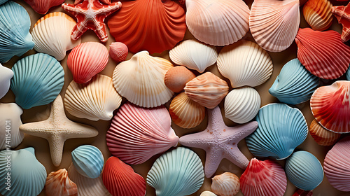 The summer theme is a variety of colorful seashells © Derby