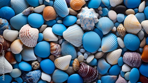 The summer theme is a variety of colorful seashells